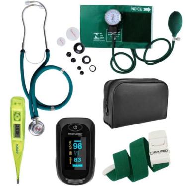Imagem de Kit Enfermagem Acadêmico Com Estojo Completo Premium - Estetoscópio, E