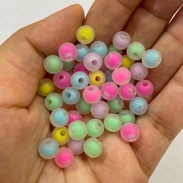 Imagem de Miçanga Colorida Bola Translucida Fosca Colorida com Miolo Candy 200un
