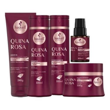 Imagem de Kit Haskell Quina Rosa Sh Cond Máscara 300ml 5 Itens Completo