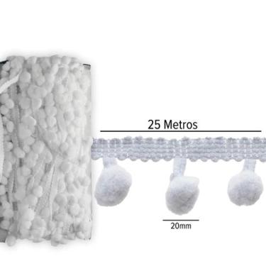 Imagem de Fita Pompom Gelo 20mm Rolo Com 25 Metros - Nybc