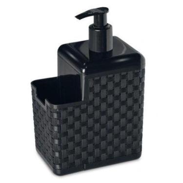 Imagem de Porta Detergente e Esponja Com Bico Dosador Rattan Preto 25775 Arqplas