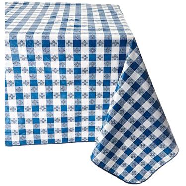 Imagem de Winco Toalha de mesa quadriculada TBCS-52B, 132 cm x 132 cm, azul