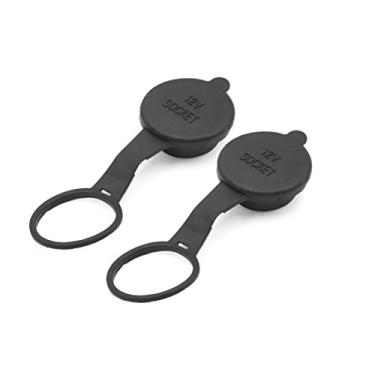 Imagem de uxcell A18012300ux0111 2 peças de tampa de tomada de isqueiro de carro preto à prova d'água 12 V tampa de saída pacote com 2