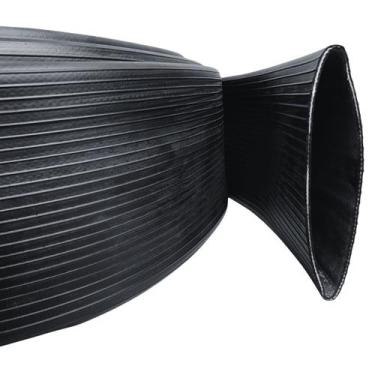 Imagem de Rolo de 8 Metros de Mangueira Flat Borracha Preta Achatada 3 Polegadas