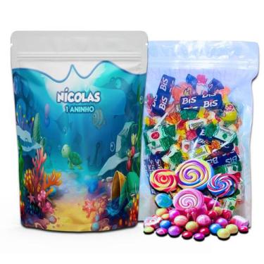 Imagem de Kit Festa Com 5 Saquinhos Em Pé 12x19cm Vários Temas - Mundo da Bina, 