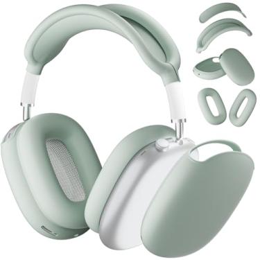 Imagem de ATUAT Capa para fones de ouvido AirPods Max, capa protetora de silicone, acessórios de pele anti-arranhões para mulheres e homens para Apple AirPods Max 2024/2020 (USB-C/Lightning), neblina