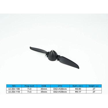 Imagem de Viloga RC Folding Propeller 7×3 inch w/Spinner Size D32×H28mm, and Motor Shaft Diameter φ3.0 with Nylon Plastic Spinner for RC Plane Drone Remote Control Airplane (7×3, Shaft φ3.0)