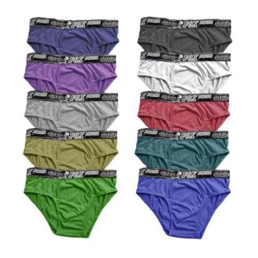 Imagem de Kit 10 Cuecas Slip 100% Algodão Cueca Adulto Masculina - Fox Tradicion