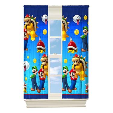 Imagem de Franco Painel de cortina de janela para escurecimento de quarto infantil, 107 cm x 160 cm, Super Mario