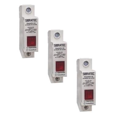 Imagem de Kit Protetor de Surto DPS Anti Raio 275V 60KA - SIBRATEC, 3 pçs