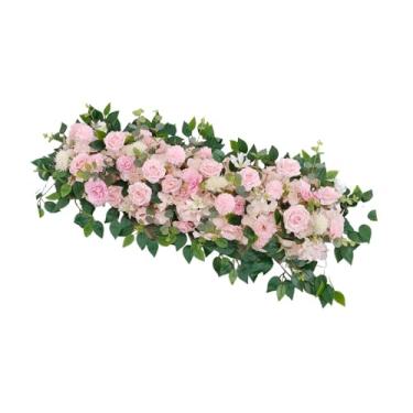 Imagem de Generic Flores artificiais em arco de casamento, decorações florais, guirlandas de flores rústicas artesanais, arranjos florais para chá de panela em casa, Rosa