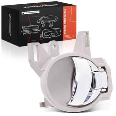 Imagem de A-Premium Maçaneta interior do lado do motorista dianteiro ou traseiro esquerdo compatível com Nissan Versa 2012-2019, Juke 2011-2015, Cube 2009-2014, caixa cinza com alavanca cromada, substituição #