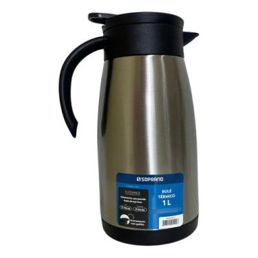 Imagem de Bule Térmico Soprano 1 Litro Aço Inox Com Gatilho Prateado
