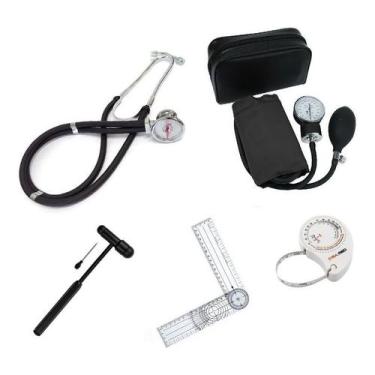 Imagem de Kit Acadêmico Com Esfigmo Esteto Martelo Trena Goniometro - Premium,  