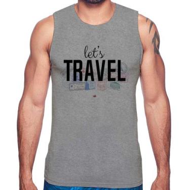 Imagem de Regata Let's Travel - Foca na Moda, Cinza, P