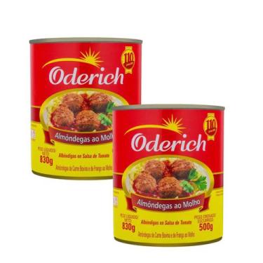 Imagem de Kit 2 Almondega Ao Molho Oderich Lata 830g
