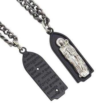 Imagem de Colar Corrente Prata Masculino Pingente São Bento - GRANADO ACESSÓRIOS