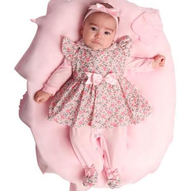 Imagem de Saída de Maternidade Menina Bella Floral Rosa 04 Peças - Enxovais Amor