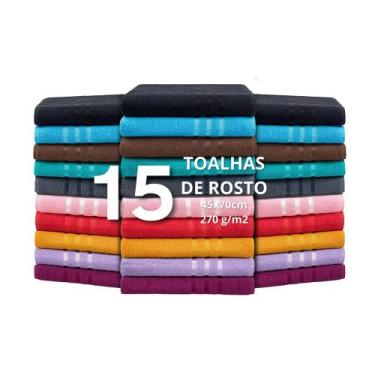 Imagem de Kit C/ 15 Toalhas De Banho Grécia - 65cm X 1,30m (270gm²) Atacado - Mu