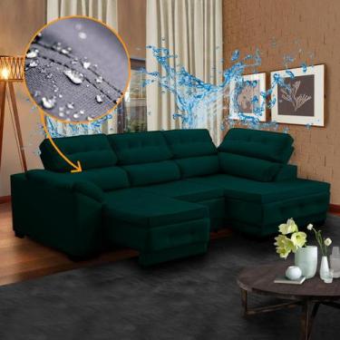 Imagem de Sofá Impermeabilizado de Canto Chaise Retrátil Reclinável 250 x 150 Cm
