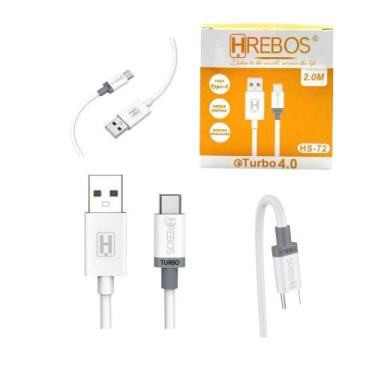 Imagem de Cabo Super Turbo 2M 3.1A  Tipo-C - HREBOS, Branco