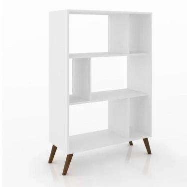 Imagem de Estante 6 Nichos com Pés Retrô - Branco - Movelbento, Branco