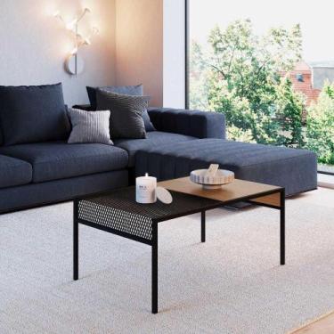 Imagem de Mesa de Centro Estilo Industrial Com Chapa em Aço 80 cm - Artesano SE,