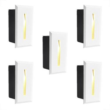 Imagem de Kit 5 Balizador De Embutir Risk De Parede Corredor Led Bet48 - Acende 