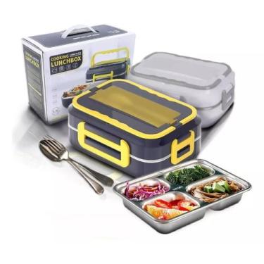 Imagem de Marmita Elétrica Térmica 60w E 110v 220v Carro Casa Bivolt Aço Inox - 