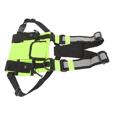 Imagem de Bolsa de Peito para Rádio Ajustável Universal KIMISS, Colete Frontal de Rádio Bidirecional Verde Fruta, Ideal para Polícia, Oficinas, Canteiros de Obras, Caminhadas e Muito Mais
