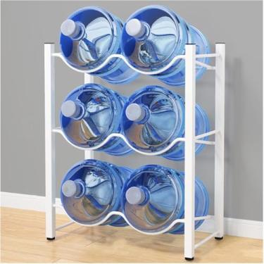 Imagem de Suporte de jarro de água de 5 galões, rack de armazenamento de garrafa de água empilhável, organizador de dispensador de armário de água, suporte de garrafa de água resistente, prateleira de