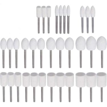 Imagem de Roda de polimento de feltro de lã de haste de 3 mm montada OD 3-20 mm cabeça de moagem para ferramenta rotativa de broca 10 peças, 18 mm 10 peças, bala, tipo