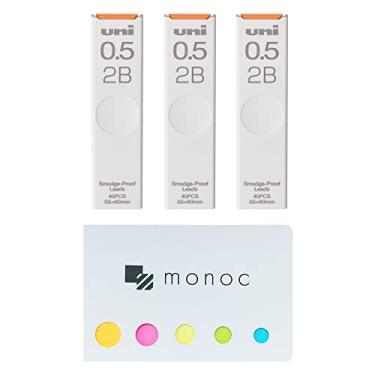 Imagem de Uni Pencil Lead,"The Uni" Smudge-Proof Leads, 0.5mm 2B, 3 Pack &"monoc" Sticky Note(Japan Import)