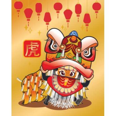 Imagem de Chinese Tiger Dance Notebook: Happy Tiger Year, Lines Journal for Writing Notes, Memo, Work, Study