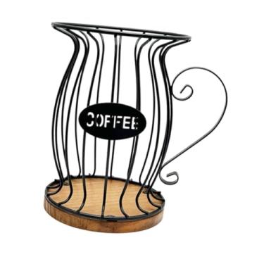 Imagem de IEUDNS Cesta porta-filtro de café, organizador de rack de armazenamento de papel para filtro de café, suporte para cápsulas de café para doméstica, Preto