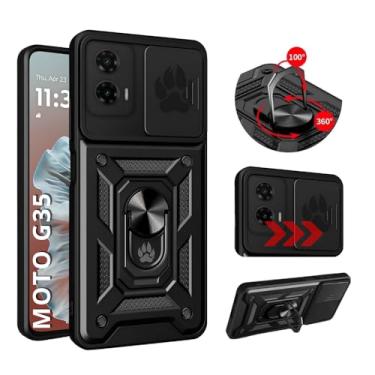 Imagem de Capa Capinha Case Armor Anti Choque Ring Luxo Para Moto G35 (Tela 6,72) + Anel Giratório + Proteção De Câmera - Proteção Militar