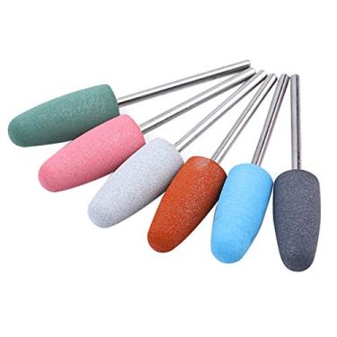 Imagem de Brocas de polimento de silicone coloridas para pregos, pacote com 6
