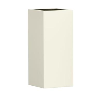 Imagem de Vaso Fibra De Vidro Quadrado Texas G 80cm Caixa Grande Decorativo (Off White Fosco)