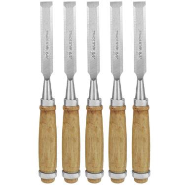 Imagem de Kit 5 Formão Madeira Corte Entalhe 5/8 Pol 16MM Tradestar