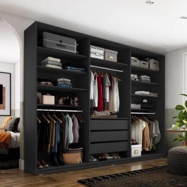Imagem de Closet Casal 100% Mdf Bp 237cm 3 Gavetas Monreale - RR Móveis