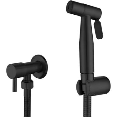 Imagem de Ducha Higiênica Preta 1/4 Volta Luxo Gatilho Aço Inoxidável 304 - Brinovar