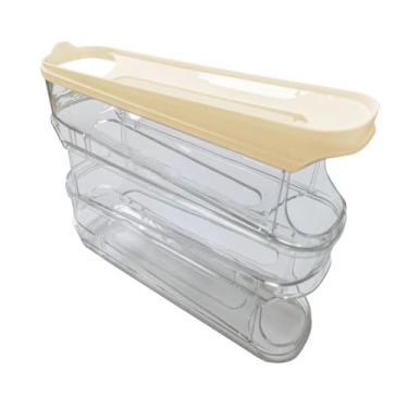 Imagem de ＫＬＫＣＭＳ Refrigerador Rolling Egg Dispenser Organizer Bin Hold 24 Ovos Caixa de Armazenamento de Contêineres de Salvamento de Ovos Caixa de Armazenamento 4 Par, amarelo