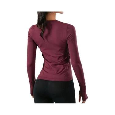 Imagem de Camisas Femininas de Manga Comprida para Ioga, Fitness e Academia, XL,