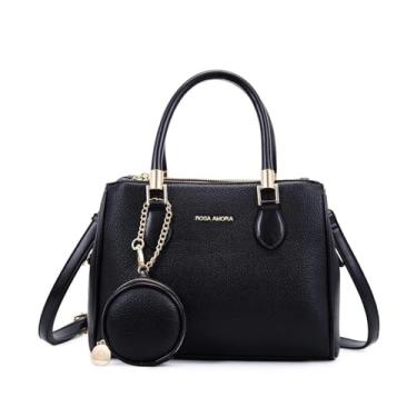 Imagem de Bolsa Básica Pequena De Mão Feminina Preta Couro Sintético Com Alça Removivel (Preto)