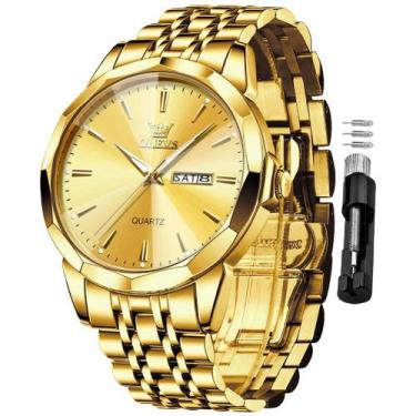 Imagem de Relógio de pulso OLEVS Gold para homens, vestido de negócios, impermeá