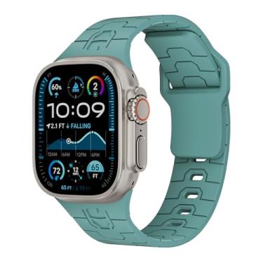 Imagem de Pulseira esportiva compatível com Apple Watch Ultra 2 de 49 mm, 46 mm, 45 mm, 44 mm, 42 mm, 41 mm, 40 mm, 38 mm, para homens e mulheres, pulseira de silicone para Apple Watch séries 10 9, 8, 7, 6, 5 4