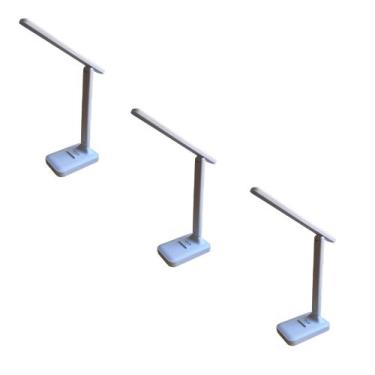 Imagem de 3 Abajur Luminária De Mesa Articulável 12 Leds Recarregável - Idea