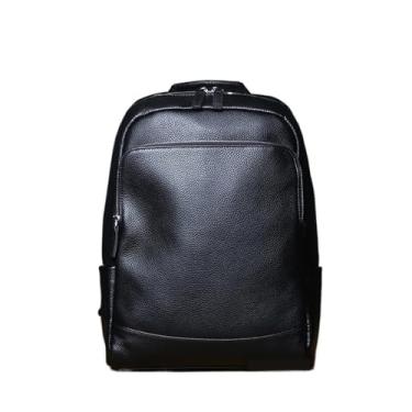 Imagem de Mochila masculina de couro mochila de couro moda bolsa de viagem para homens mochila para laptop de 15 polegadas