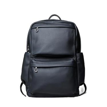Imagem de Mochila de moda de couro para homem macio simples mochila grande capacidade multifuncional bolsa de viagem para homem