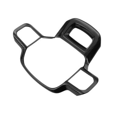 Imagem de REPAIROCK 1 conjunto de acabamento de capa de volante para Ford F-150 2021-2024 à prova d'água ABS volante com adesivo padrão de fibra de carbono preto